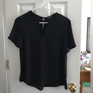 SHEIN Black V-Neck Cutout Blouse Size Small